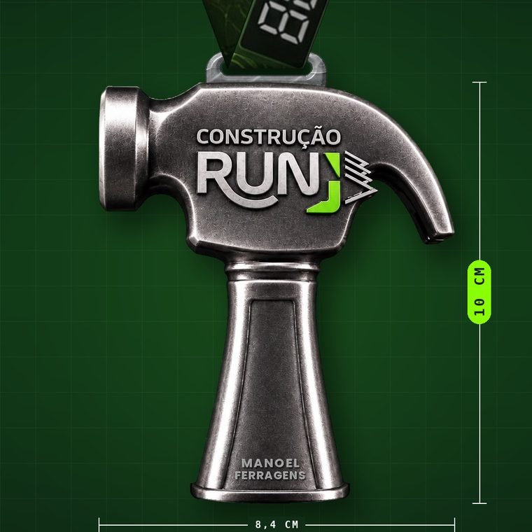 Medalha em formato de martelo